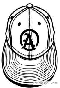 Desenho de Boné do Oakland Athletics para colorir