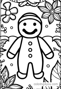 Gingerbread Cookie Men Coloring Page - Making and Decorating Holiday Cookies