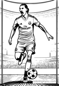 Coloriage - Zlatan Ibrahimovic, joueur de football