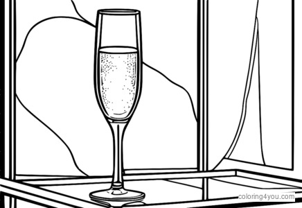 A close-up of a champagne glass with a single bubble rising to the surface.