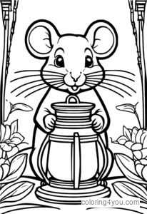 Coloriage - Rat du zodiaque chinois