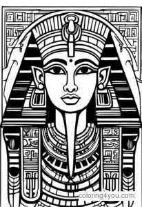 Hathor, diosa del amor, rodeada de jeroglíficos y escritos antiguos.