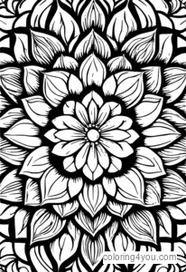 Design vibrante de mandala inspirado no verão, feito de flores grandes e vistosas em cores fortes