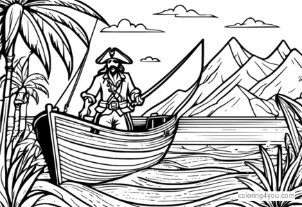 A pirate pirate fishing saka prau karo dodo bandha gedhe ing latar mburi