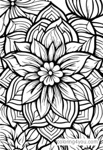 design espiral floral com tema de doces coloridos para colorir