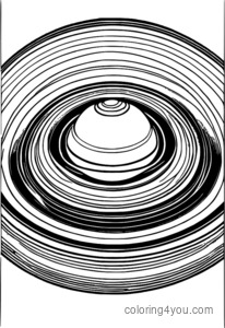 Coloring page of Saturn and its rings