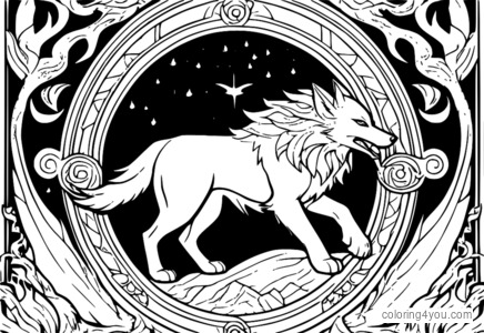 Fenrir befreit sich, Ragnarok, nordische Mythologie, Malseite