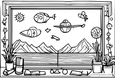 Algebraik belgilar va diagrammalar bilan o‘ralgan, matematik tenglama yozilgan doska