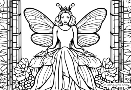 Insects: Queen bees coloring pages