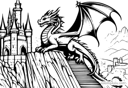 Drache auf der Spitze von König Artus' Camelot Castle