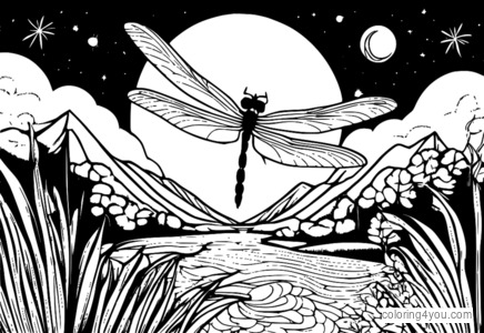 Dragonfly ღამით საღებარი გვერდი