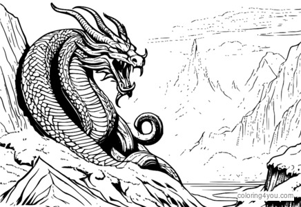 Le serpent de Midgard, Nidhöggr, combattant un géant des glaces dans la mythologie nordique