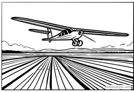 Coloring page of a sailplane in flight