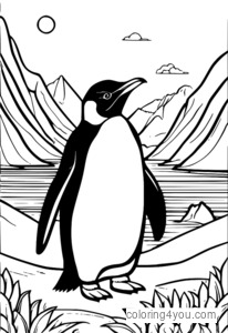 fargeleggingsside av Angry Penguin with Speech Bubbles