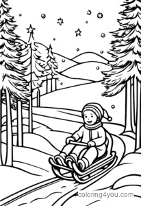 Children sledding in the snow on Christmas Day, surrounded by love and Christmas magic