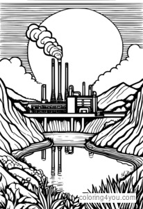 Farebná ilustrácia geotermálnej elektrárne