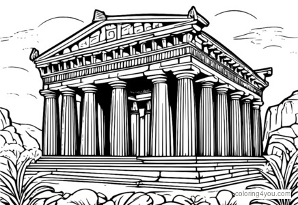 Image of a restored ancient Greek temple