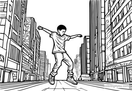 Confident boy dancer in urban setting