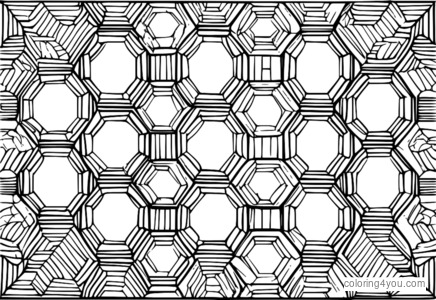 makulay na hexagon pattern at polygon na disenyo