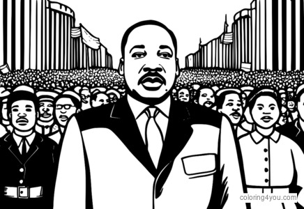 Martin Luther King Jr. pochoduje před cedulí s nápisem „rovnost pro všechny“