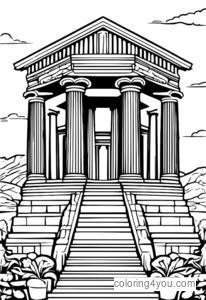 Image of a restored ancient Greek temple