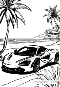 Çocuklar için McLaren 720S Araba boyama sayfası