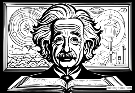 Albert Einstein da colorare con dilatazione del tempo