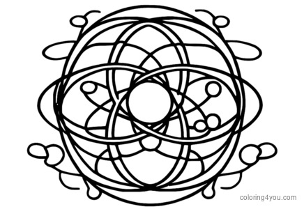 Diagramm eines Edelgasatoms mit vollständiger Elektronenhülle.