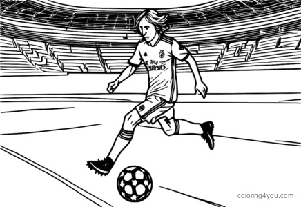 Luka Modric soccer player coloring page