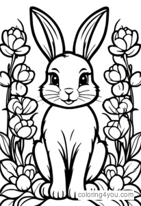 Easter Floral Arrangements with Bunnies and Flowers