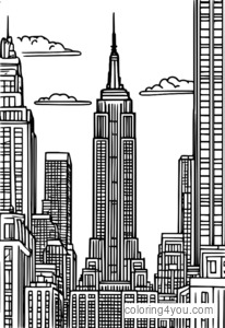 Empire State Building Kunstnerisk fargeleggingsside