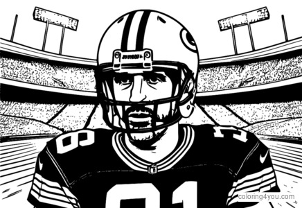 Aaron Rodgers football autograph coloring page