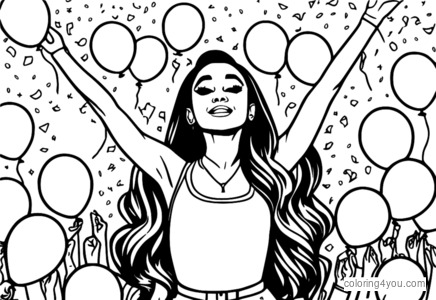 Coloriage - Pose d'Ariana Grande