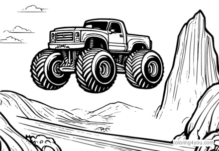 Coloring pages for kids featuring Axle from Blaze and the Monster Machines.