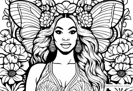 Beyoncé ad una festa in giardino, abito floreale, interpreta la fata del giardino