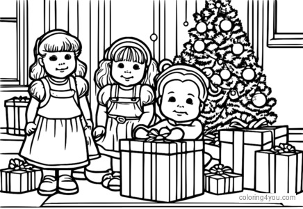 Группа Cabbage Patch Kids в праздничной обстановке.