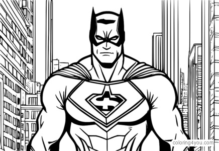 A superhero Damar Hamlin football coloring page with superpowers.