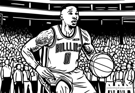 Damian Lillard basketball coloring page