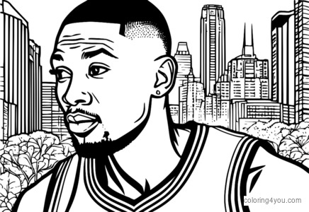 Damian Lillard gaming coloring page