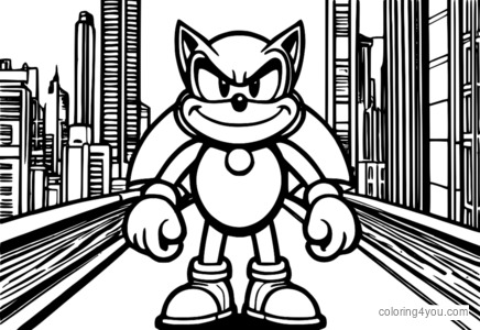 Halaman pewarna Dr. Eggman, penjahat Sonic the Hedgehog 2