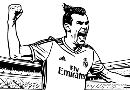 Dibujo de celebración del gol de Gareth Bale