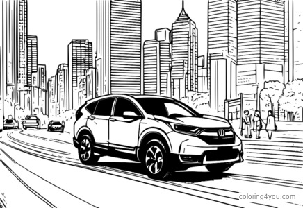 Dibujo de Honda CR-V ciudad para colorear