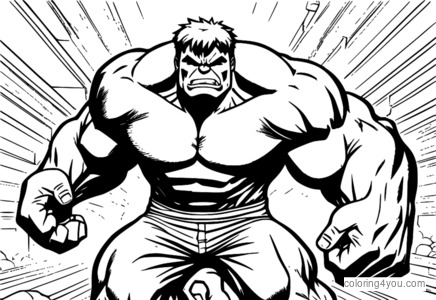 Tranh tô màu Hulk đập phá, phim hoạt hình siêu anh hùng