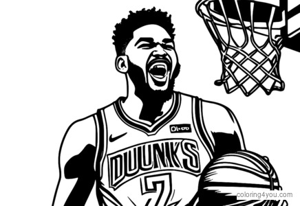 Karl-Anthony Towns na nag-dunking ng basketball na may malaking ngiti