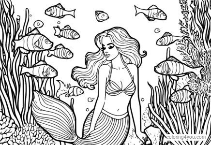 Coloriages Sirène Katy Perry, images Katy Perry gratuites à imprimer