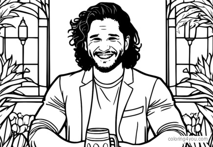 Kit Harington laiko alų ir šypsosi