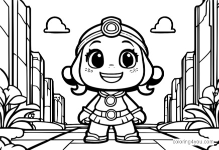 coloriage de Mélodie de Brawl Stars avec un grand sourire