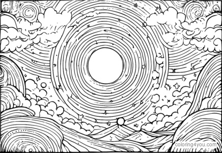 Doodle minimalista della galassia con la costellazione di Orione al centro