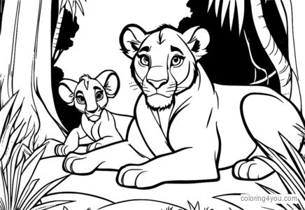 Nala coloring page na inspirasyon ng The Lion King