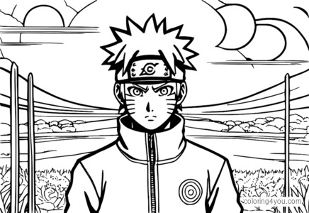 Naruto Uzumaki நிஞ்ஜா பயிற்சி ஆடை படம் வண்ணம்